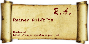 Rainer Abiáta névjegykártya